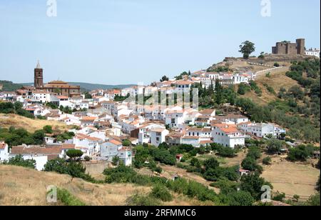 Cortegana, Panoramablick. Huelva Provinz, Andalusien, Spanien. Stockfoto