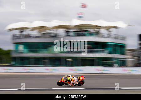 Silverstone, Großbritannien. 04. Aug. 2023. Joan mir 36 Repsol Honda Team Spanien während des Monster Energy British Grand Prix MotoGP auf dem Silverstone Circuit, Silverstone, Großbritannien am 4. August 2023 Gutschrift: Jede zweite Media/Alamy Live News Stockfoto