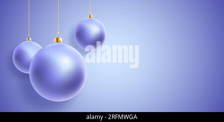 Weihnachtskugeln. Vorlage Für Neujahrsgrüße. Social-Media-Karte oder Poster Hintergrund Neujahr 3D Ball Social-Network-Banner für Winterferien Stock Vektor