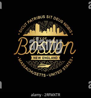 Boston, Massachusetts, Vektordesignvorlage. Stock Vektor