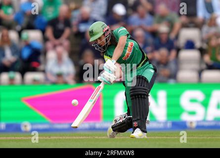 Maia Bouchier von Southern Brave während des Spiels der Frauen im Ageas Bowl in Southampton. Foto: Freitag, 4. August 2023. Stockfoto