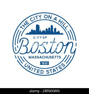 Boston Vector Designvorlage. Logo von Boston Massachusetts. Vektor und Illustration. Stock Vektor