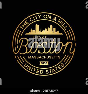 Boston Vector Designvorlage. Logo von Boston Massachusetts. Vektor und Illustration. Stock Vektor