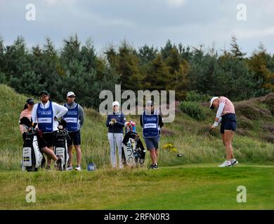 Schottische Frauen Golf offen, Dundonald Links, 04/08/23. 4. August 2023. Irvine, Schottland, Großbritannien. Maja stark am 2., Tag 2. Kredit: CDG/Alamy Live News Stockfoto