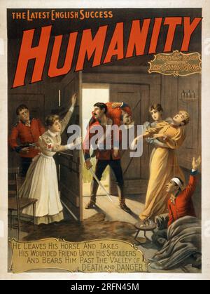 Ein Poster, das für die Theaterproduktion von "Humanity, the latest English Success" von Sutton Vane, 1894 wirbt. Stockfoto