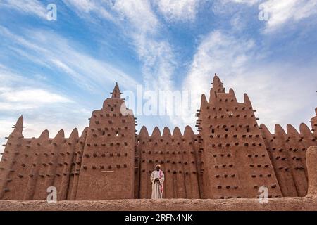 Große Moschee, Djenne, Mopti-Region, Mali, Westafrika. Stockfoto