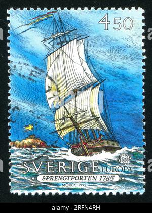 SCHWEDEN - CA. 1992: Von Schweden gedruckter Stempel zeigt Sprengtporten, ca. 1992 Jahre alt Stockfoto