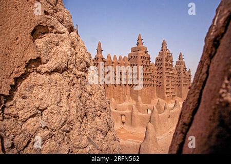 Große Moschee, Djenne, Mopti-Region, Mali, Westafrika. Stockfoto