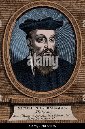 Michel de Nostredame (auch bekannt als Nostradamus) (* 14. Oder 21. Dezember 1503 bis 2. Juli 1566) war ein französischer Apotheker und bekannter Seher. Stockfoto