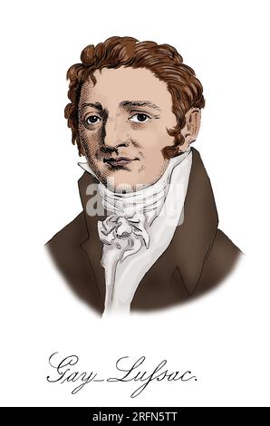 Joseph Louis Gay-Lussac (1778–1850) war ein französischer Chemiker und Physiker, der für seine Studien über die physikalischen Eigenschaften von Gasen bekannt war. Stockfoto