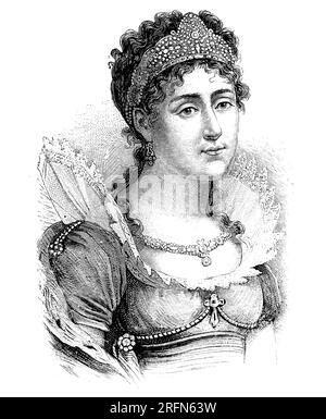 Josephine Bonaparte (1763-1814) oder Josephine de Beauharnais war die Kaiserin der Franzosen als erste Ehefrau von Kaiser Napoleon I. vom 18. Mai 1804 bis zur Annullierung ihrer Ehe am 10. Januar 1810. Stockfoto