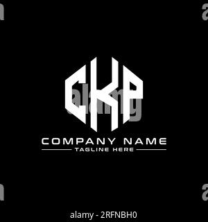 CKP-Logo in Polygonform. CKP-Polygon- und würfelförmiges Logo. CKP sechseckige Vektor-Logo-Vorlage in Weiß und Schwarz. CKP monogr Stock Vektor