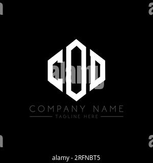 COD-Logo mit Polygonform. COD-Polygon- und würfelförmiges Logo. CSB sechseckige Vektorvorlage in Weiß und Schwarz. KABELJAU Monogr Stock Vektor