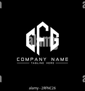 LOGO MIT CFG-Buchstaben und Polygonform. CFG-Polygon- und würfelförmiges Logo. CFG sechseckige Vektor-Logo-Vorlage in Weiß und Schwarz. CFG Monogr Stock Vektor