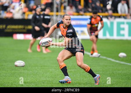 Castleford, Großbritannien. 4. August 2023 Jacob Miller von Castleford Tigers. Rugby League Betfred Super League , Castleford Tigers vs Huddersfield Giants im MEND-A-Hose Stadium, Castleford, UK Kredit: Dean Williams/Alamy Live News Stockfoto