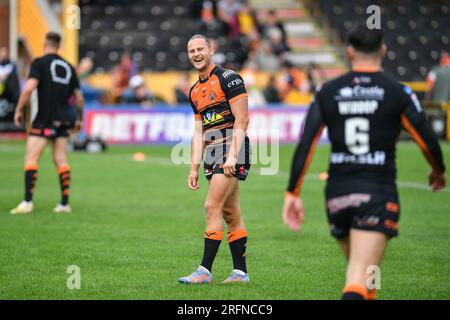 Castleford, Großbritannien. 4. August 2023 Jacob Miller von Castleford Tigers. Rugby League Betfred Super League , Castleford Tigers vs Huddersfield Giants im MEND-A-Hose Stadium, Castleford, UK Kredit: Dean Williams/Alamy Live News Stockfoto