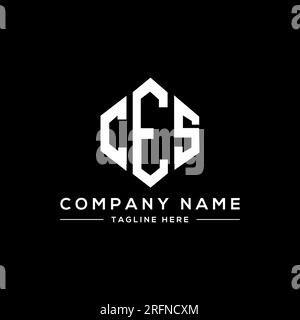 Logo mit CES-Buchstaben und Polygonform. CES-Polygon- und würfelförmiges Logo. CES-sechseckige Vektorvorlage in Weiß und Schwarz. CES monogr Stock Vektor
