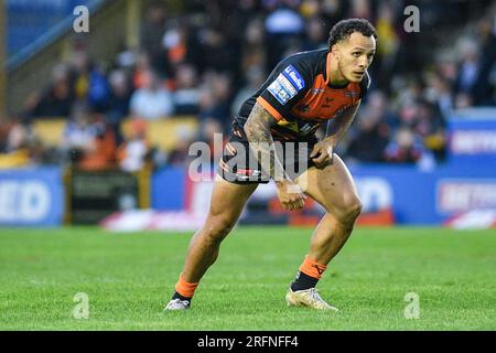 Castleford, Großbritannien. 4. August 2023 Liam Horne von Castleford Tigers. Rugby League Betfred Super League , Castleford Tigers vs Huddersfield Giants im MEND-A-Hose Stadium, Castleford, UK Kredit: Dean Williams/Alamy Live News Stockfoto