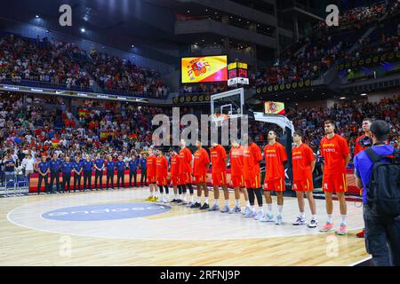 Madrid, Spanien. 04. Aug. 2022. 4. August 2023; Wizink Center; Madrid; Spanien; Freundschaftsspiel; FIBA Basketball-Weltmeisterschaft; Spanien gegen Venezuela; Spanien des Teams 900/Cordon Press Credit: CORDON PRESS/Alamy Live News Stockfoto