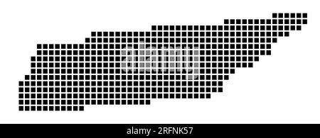 Tennessee Karte. Gepunktete Karte von Tennessee. Rahmen des US-Bundesstaates gefüllt mit Rechtecken für Ihr Design. Vektordarstellung. Stock Vektor