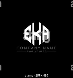 Logo mit EKA-Buchstaben und Polygonform. EKA-Polygon- und würfelförmiges Logo. EKA sechseckige Vektor-Logo-Vorlage in Weiß und Schwarz. EKA monogr Stock Vektor