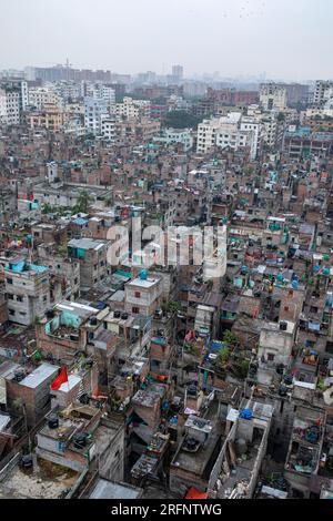 Das gestrandete Pakistanis Relief Camp in Dhaka Mohammadpur, allgemein bekannt als das „Genfer Camp“. Die "gestrandeten Pakistanis" haben dort Sünde gelebt Stockfoto