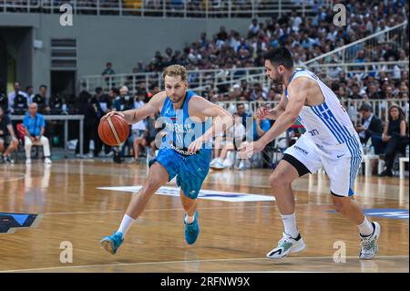 Athen, Lombardei, Griechenland. 4. Aug. 2023. 11 JAKA BLAZIC von Slowenien während der International Friendly match.between Griechenland und Slowenien im OAKA Stadium am 4. August 2023, in.Athen, Griechenland. (Kreditbild: © Stefanos Kyriazis/ZUMA Press Wire) NUR REDAKTIONELLE VERWENDUNG! Nicht für den kommerziellen GEBRAUCH! Kredit: ZUMA Press, Inc./Alamy Live News Stockfoto