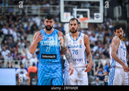 Athen, Lombardei, Griechenland. 4. Aug. 2023. 27 ZIGA DIMEC von Slowenien während der International Friendly match.between Griechenland und Slowenien im OAKA Stadium am 4. August 2023, in.Athen, Griechenland. (Kreditbild: © Stefanos Kyriazis/ZUMA Press Wire) NUR REDAKTIONELLE VERWENDUNG! Nicht für den kommerziellen GEBRAUCH! Kredit: ZUMA Press, Inc./Alamy Live News Stockfoto