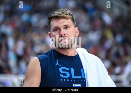 Athen, Lombardei, Griechenland. 4. Aug. 2023. 77 LUKA DONCIC von Slowenien während der International Friendly match.between Griechenland und Slowenien im OAKA Stadium am 4. August 2023, in.Athen, Griechenland. (Kreditbild: © Stefanos Kyriazis/ZUMA Press Wire) NUR REDAKTIONELLE VERWENDUNG! Nicht für den kommerziellen GEBRAUCH! Kredit: ZUMA Press, Inc./Alamy Live News Stockfoto