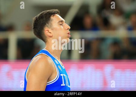 4. August 2023; BLM Group Arena, Trento, Trentino, Italien: Trentino Basket Cup Italien gegen Türkei; Matteo Spagnolo (ITA) Stockfoto