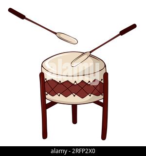POW Wow Drum traditionelle amerikanische indische Trommelvektordarstellung Stock Vektor