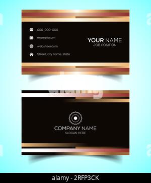 Doppelseitiges luxuriöses, modernes und elegantes Visitenkarten-Design. Vektordarstellung Stock Vektor