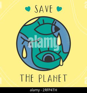 Grüner Kreis isoliert. Emblem für Planetenkonzept Stock Vektor