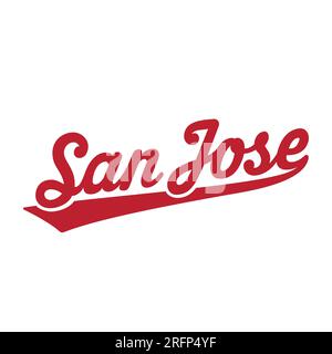 Schriftzug „San Jose“. San Jose, kalifornisches Typographiedesign. Vektor und Illustration. Stock Vektor