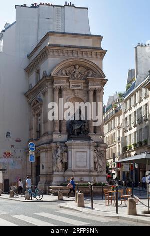 Paris, Frankreich - September 21 2020: Der Fontaine Molière ist ein 1844 erbauter Brunnen im 1. Arrondissement von Paris, an der Kreuzung der Rue Molière Stockfoto