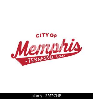Schriftzug in Memphis, Tennessee. Memphis-Typographie-Design. Vektor und Illustration. Stock Vektor