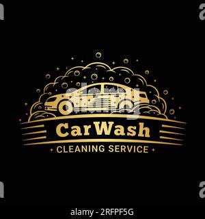 Design-Vorlage Für Logo Des Reinigungsservice Für Autowaschanlagen. Vektordarstellung. Stock Vektor