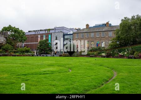 Dublin, Irland - 23. Juli 2023: Dublin Castle Gardens, Dubh Linn Stockfoto