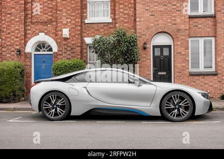 BMW i8 deutscher Plug-in-Hybrid-Supersportwagen Stockfoto