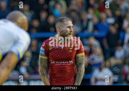 Halliwell Jones Stadium, Warrington, England. 4. August 2023. Warrington Wolves gegen Catalans Dragons, Betfred Super League. Kredit: Mark Percy/Alamy Stockfoto