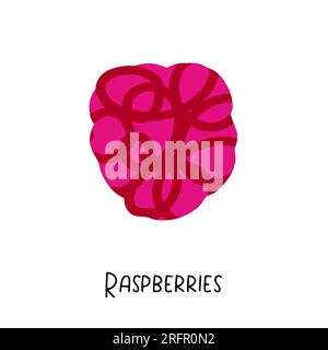 Himbeeren-Illustration mit isolierter Textur auf weißem Hintergrund Stock Vektor