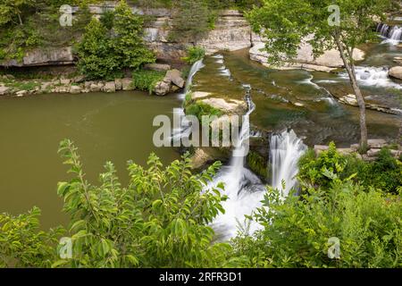 Upper Cataract Falls Am Mill Creek Stockfoto