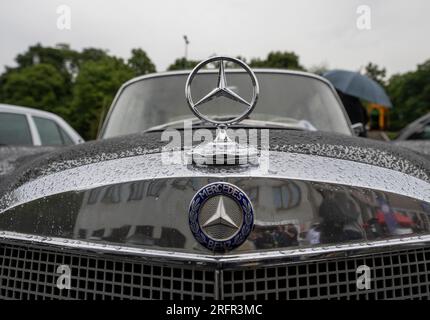 Prag, Tschechische Republik. 05. Aug. 2023. Der tschechische Mercedes-Benz-Club feiert 60 Jahre seines Bestehens im Nationalen Technikmuseum. 130 Fahrzeuge werden bei diesem Anlass am 5. August 2023 in Prag, Tschechische Republik, präsentiert. Kredit: Michaela Rihova/CTK Photo/Alamy Live News Stockfoto