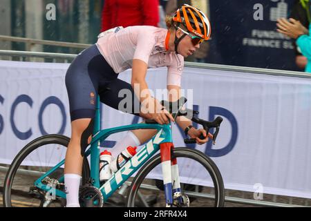 Glasgow, Großbritannien. 05. Aug. 2023. GLASGOW, SCHOTTLAND - 5. AUGUST: Puck Langenbarg der Niederlande während des Women Junior Road Race am 3. Tag der UCI Cycling World Championships 96. Glasgow 2023 am 5. August 2023 in Glasgow, Schottland. (Foto: Tim Buitenhuis/BSR Agency) Kredit: BSR Agency/Alamy Live News Stockfoto