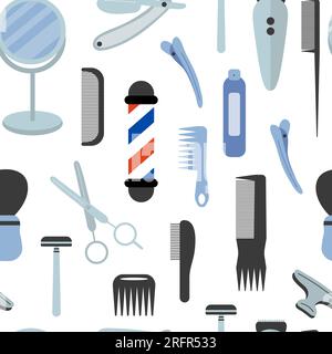Barbershop-Vektormuster im flachen Stil Stock Vektor