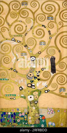 Gustav Klimt, Tree of Life (zentrales Motiv), abstraktes Malen in gemischten Medien, 1910-1911 Stockfoto