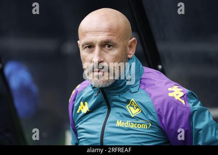 Fiorentinas Manager Vincenzo Italiano vor dem Sela-Cup-Spiel in St. James' Park, Newcastle-upon-Tyne. Foto: Samstag, 5. August 2023. Stockfoto