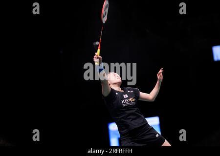 Sydney, Australien. 05. Aug. 2023. Kim GA Eun aus Korea in Aktion während des Frauenspiels im Singles am 5. Tag der SATHIO GROUP Australian Badminton Open 2023 zwischen Japan und Korea am 5. August 2023 im Quaycenter in Sydney, Australien. Kredit: IOIO IMAGES/Alamy Live News Stockfoto