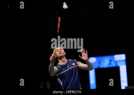 Sydney, Australien. 05. Aug. 2023. Lee Zii Jia aus Malaysia in Aktion während des Singles-Spiels der Männer am 5. Tag der SATHIO GROUP Australian Badminton Open 2023 zwischen Malaysia und China im Quaycenter am 5. August 2023 in Sydney, Australien. Kredit: IOIO IMAGES/Alamy Live News Stockfoto