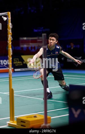 Sydney, Australien. 05. Aug. 2023. Lee Zii Jia aus Malaysia in Aktion während des Singles-Spiels der Männer am 5. Tag der SATHIO GROUP Australian Badminton Open 2023 zwischen Malaysia und China im Quaycenter am 5. August 2023 in Sydney, Australien. Kredit: IOIO IMAGES/Alamy Live News Stockfoto